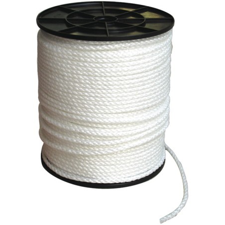 TRESSE POLYAMIDE BLANCHE 6 MM BOBINE DE 100 METRES
