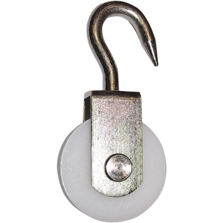 POULIE POLYAMIDE Ø 35 MM CROCHET GALVA 6 /80 KGS