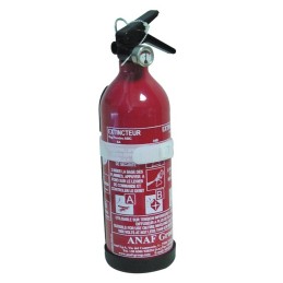 EXTINCTEUR A POUDRE ABC 1KG AVEC SUPPORT TRANSPORT