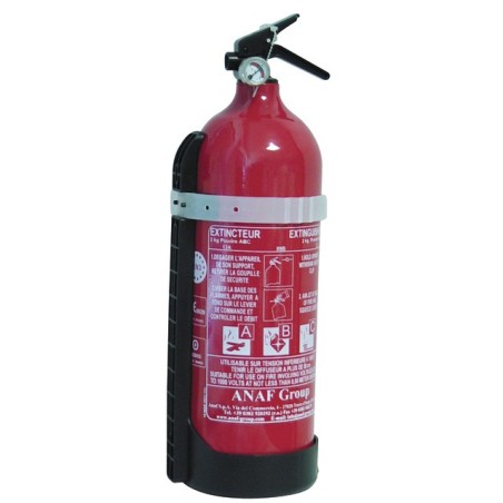 EXTINCTEUR A POUDRE ABC 2KG AVEC SUPPORT TRANSPORT