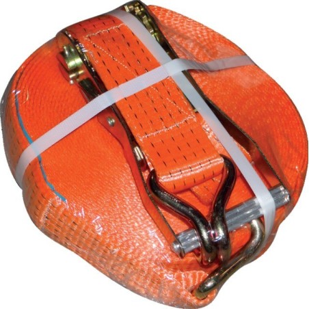 SANGLE A CLIQUET 18 METRES AVEC CROCHET ORANGE 5T