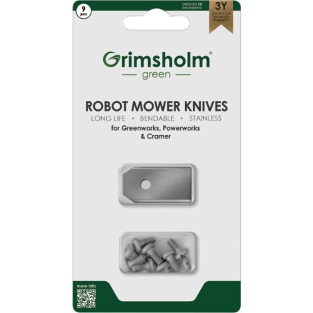 LAME POUR ROBOT DE TONTE GREENWORKS / CRAMER BLISTER DE 9