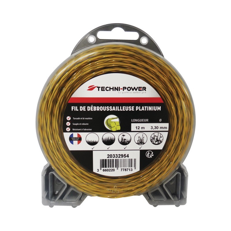 FIL NYLON TORSADE PLATINIUM TECHNI POWER Ø3,3MM / 12M FIL NYLON TORSADE PLATINIUM TECHNI POWER Ø3,3MM / 12M