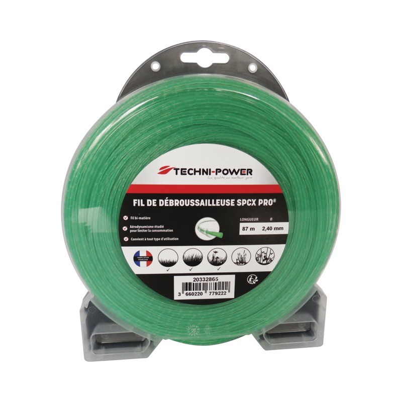FIL NYLON ONDULE SPCX PRO TECHNI POWER Ø2,4MM / 87 M FIL NYLON ONDULE SPCX PRO TECHNI POWER Ø2,4MM / 87 M