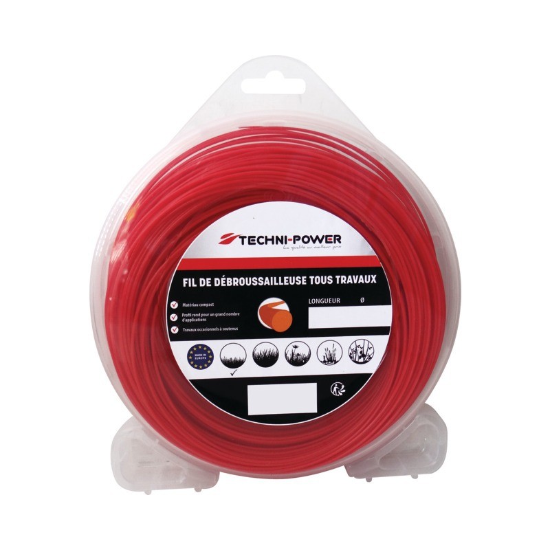 FIL NYLON ROND Ø3,3MM COQUE DÉVIDOIR 23M TECHNI-POWER FIL NYLON ROND Ø3,3MM COQUE DÉVIDOIR 23M TECHNI-POWER