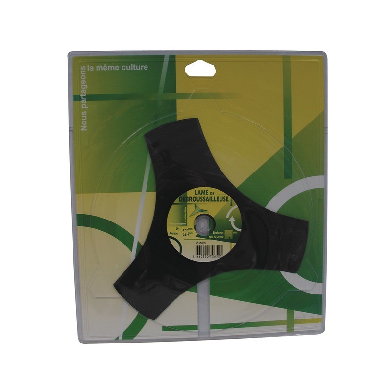 LAME DEBROUSSAILLEUSE HERBE DENSE 3 DENTS 255MM AL 25,4MM LAME DEBROUSSAILLEUSE HERBE DENSE 3 DENTS 255MM AL 25,4MM