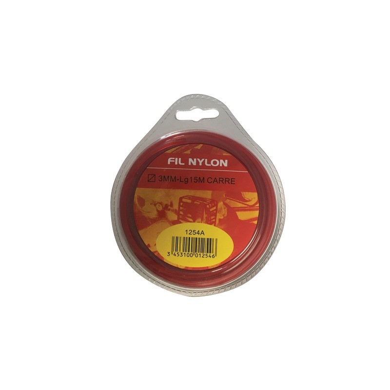 FIL NYLON CARRE 15M 3MM ROUGE DEVIDOIR FIL NYLON CARRE 15M 3MM ROUGE DEVIDOIR