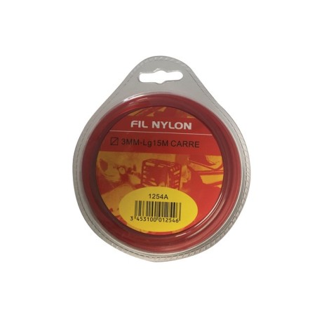 FIL NYLON CARRE 15M 3MM ROUGE DEVIDOIR