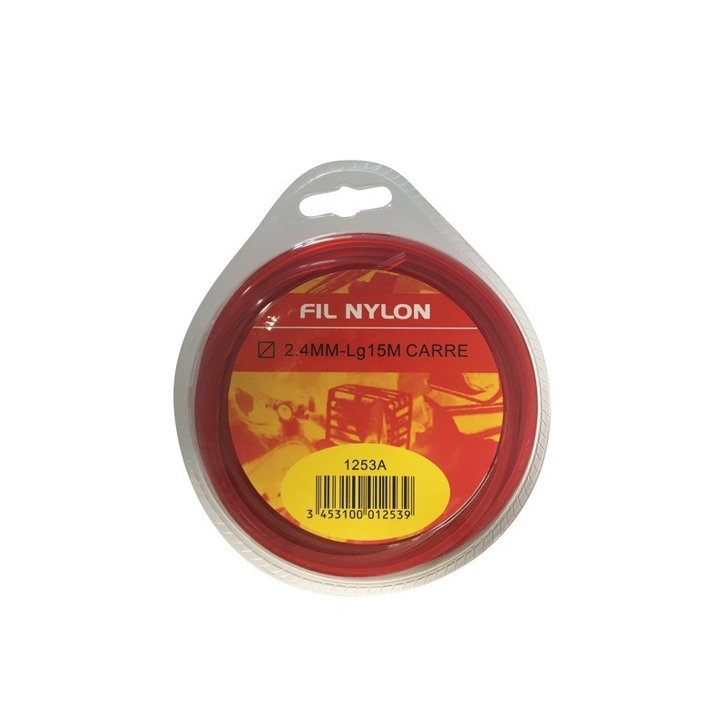 FIL NYLON CARRE 15M 2,4MM ROUGE DEVIDOIR FIL NYLON CARRE 15M 2,4MM ROUGE DEVIDOIR