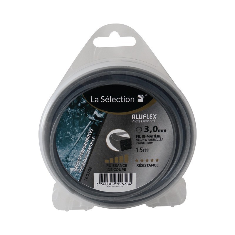 FIL NYLON CARRE ALUFLEX Ø3,0MM 15M FIL NYLON CARRE ALUFLEX Ø3,0MM 15M