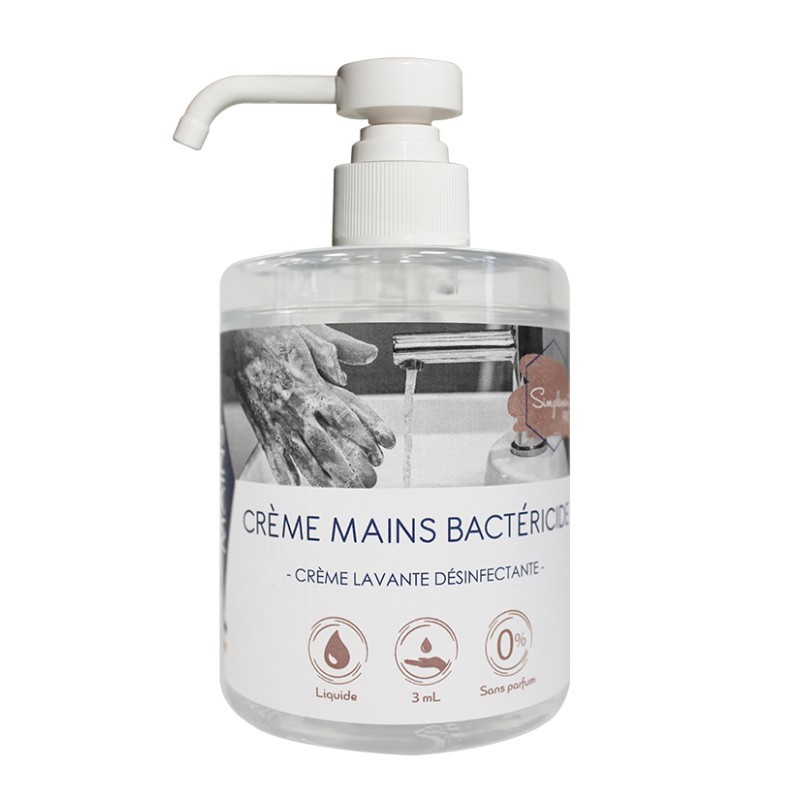 Crème lavante mains bactéricide - Flacon pompe 500 ml Crème lavante mains bactéricide - Flacon pompe 500 ml