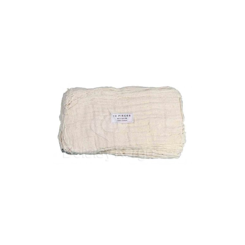 Gaze coton réutilisable avec trou central - Sachet de 10 Gaze coton réutilisable avec trou central - Sachet de 10
