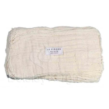 Gaze coton réutilisable avec trou central - Sachet de 10