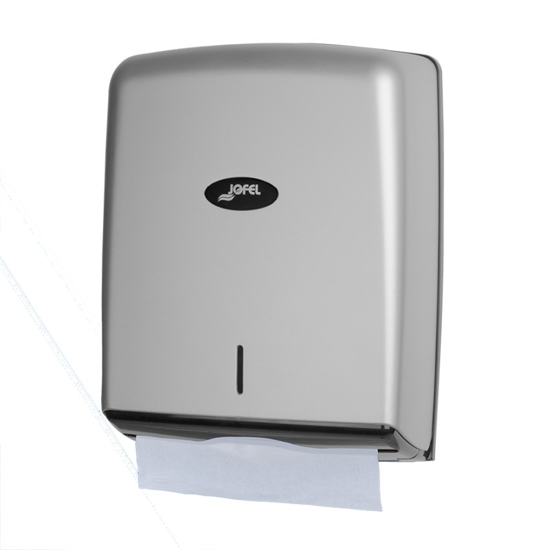 Distributeur d'Essuie-mains Pliés Zig-Zag - Gamme Silver - ABS Gris Argent