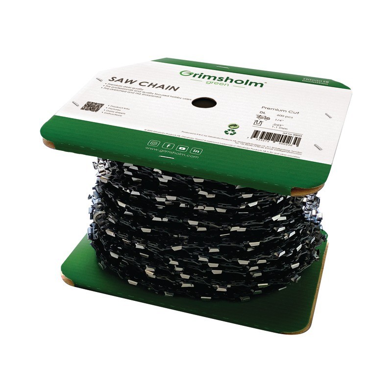 CHAINE TRONCONNEUSE 25 PIEDS 1/4" .043" (1,1 mm) GRIMSHOLM CHAINE TRONCONNEUSE 25 PIEDS 1/4" .043" (1,1 mm) GRIMSHOLM
