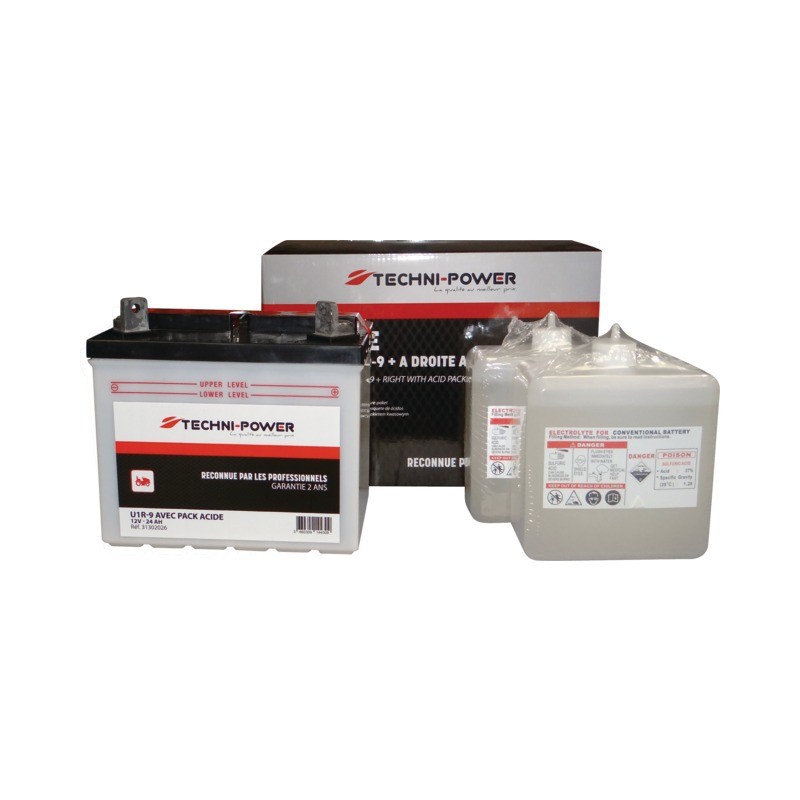 BATTERIE TYPE U1R-9 (+ A DROITE) AVEC PACK ACIDE BATTERIE TYPE U1R-9 (+ A DROITE) AVEC PACK ACIDE