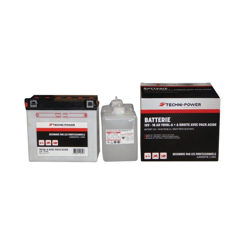 BATTERIE TYPE YB18L-A (+ A DROITE) AVEC PACK ACIDE BATTERIE TYPE YB18L-A (+ A DROITE) AVEC PACK ACIDE