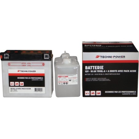 BATTERIE TYPE YB18L-A (+ A  DROITE) AVEC PACK ACIDE