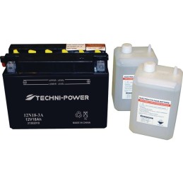 BATTERIE TYPE 12N18 3A  (+ A DROITE) AVEC PACK ACIDE