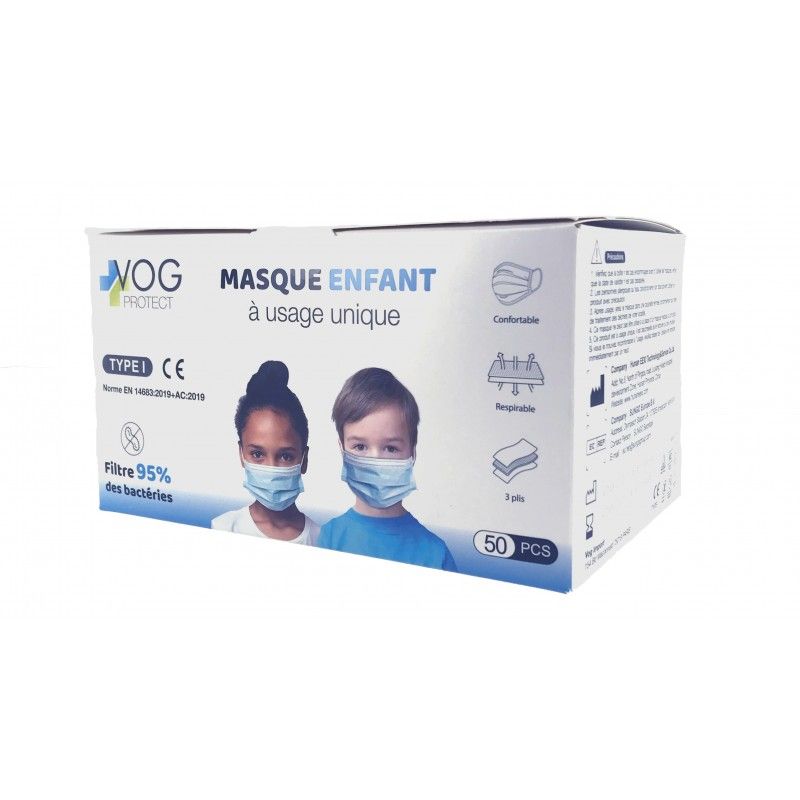 Masque enfant Type I Norme EN 14683:2019+AC2019 - Boite de 50 Masque enfant Type I Norme EN 14683:2019+AC2019 - Boite de 50