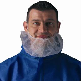 Couvre-barbe blanc double élastique (100 pces)