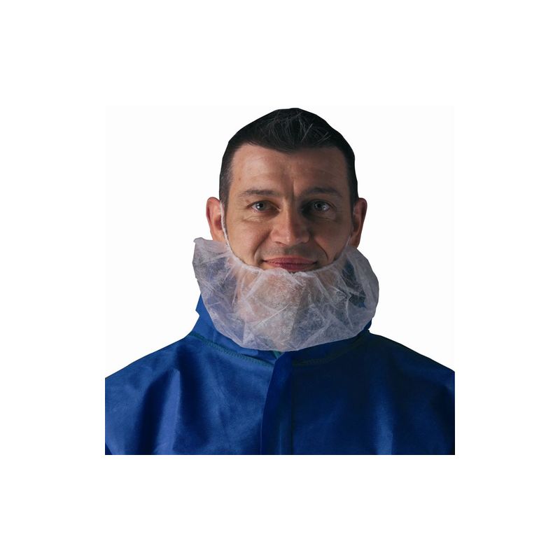 Couvre-barbe blanc double élastique (100 pces) Couvre-barbe blanc double élastique (100 pces)