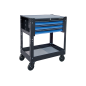 Chariot 2 étagères + 3 tiroirs - bleu