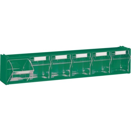 MODULE VERT 6 CASIERS BASCULANTS TRANSPARENTS L600MM P94MM H112MM