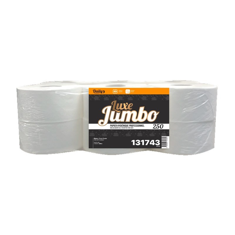 JUMBO LUXE 250 PH gaufré 3 plis p. ouate blanc 250m - 6 rlx JUMBO LUXE 250 PH gaufré 3 plis p. ouate blanc 250m - 6 rlx
