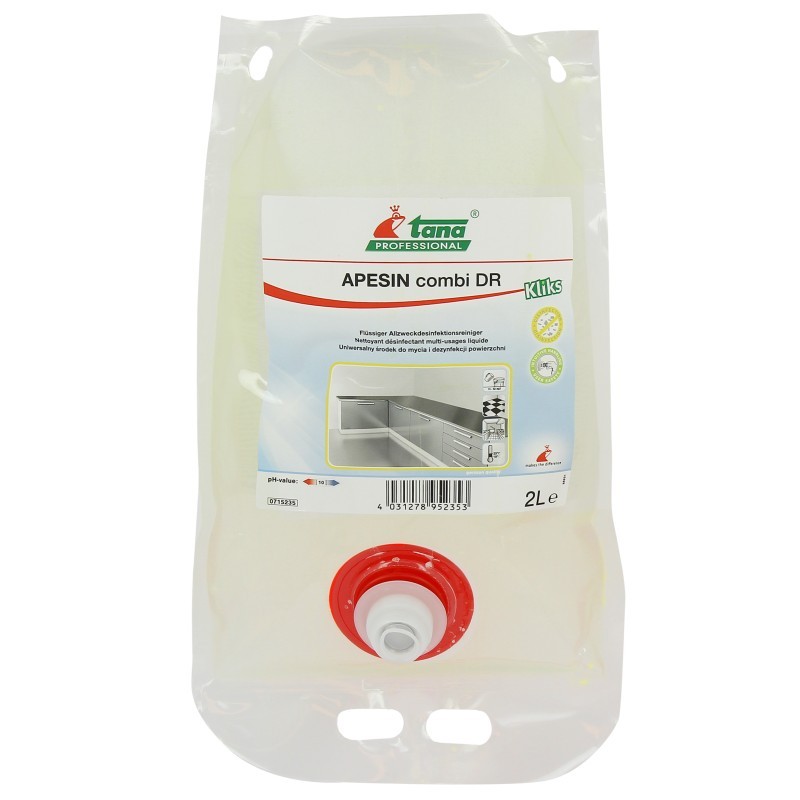 Nettoyant désinfectant multi-usage APESIN combi DR - colis : 2 poches de 2 Litres Nettoyant désinfectant multi-usage APESIN combi DR - colis : 2 poches de 2 Litres