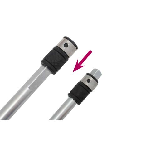 Poignée emmanchée  avec porte-embout douille 1/4" longueur 150mm