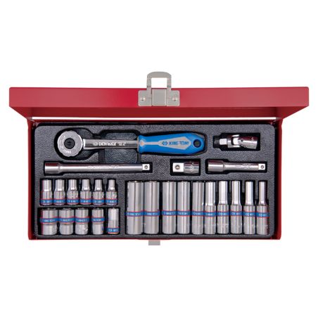 Coffret de douilles métriques et accessoires 1/4