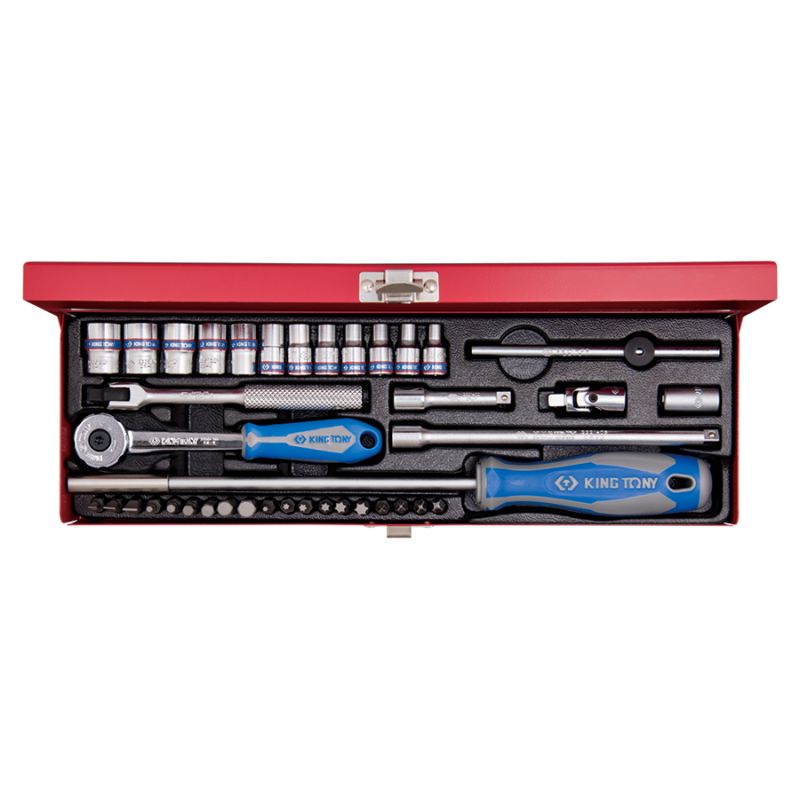 Coffret douilles de 39 pièces 1/4, cliquet 72 dents Coffret douilles de 39 pièces 1/4, cliquet 72 dents