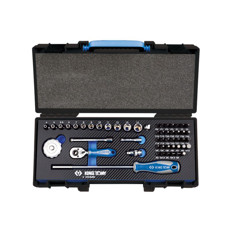 Coffret de douilles et accessoires1/4 6 pans EVAWAVE - 53 pièces Coffret de douilles et accessoires1/4 6 pans EVAWAVE - 53 pièces