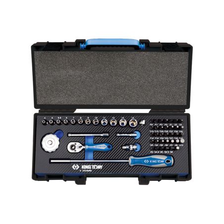 Coffret de douilles et accessoires1/4 6 pans EVAWAVE - 53 pièces