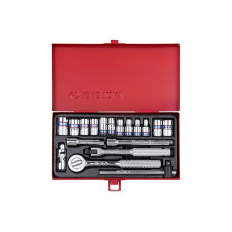 Coffret de douilles et accessoires 1/4 6 pans 12 pièces