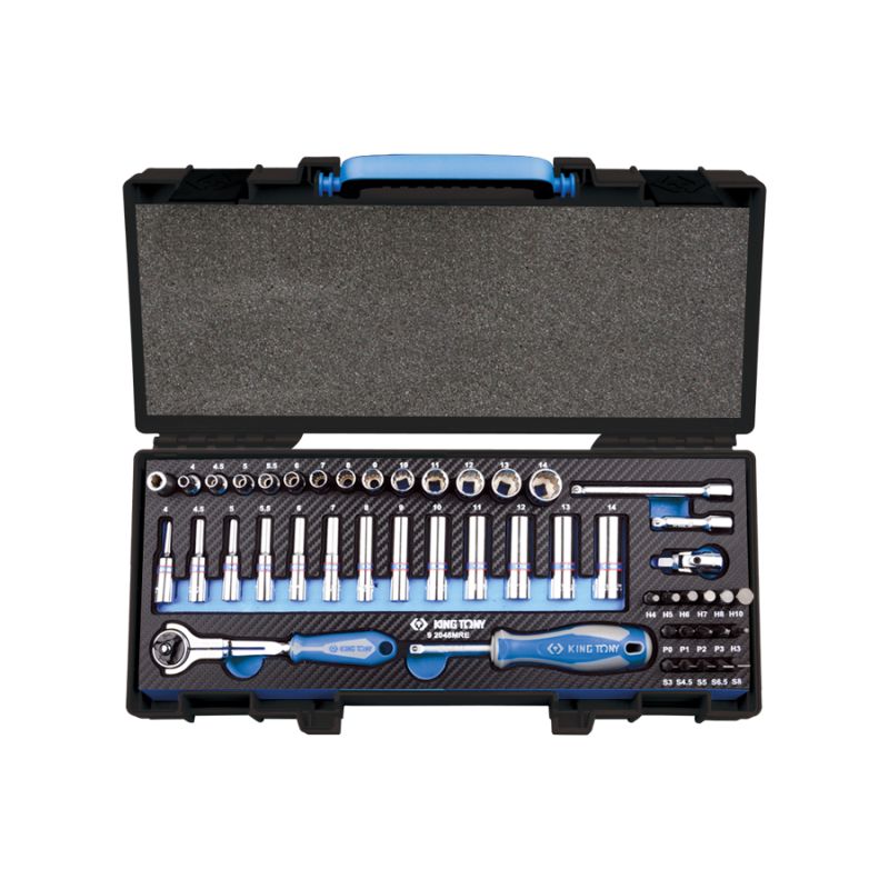 Coffret de douilles et accessoires1/4 12 pans EVAWAVE - 48 pièces Coffret de douilles et accessoires1/4 12 pans EVAWAVE - 48 pièces