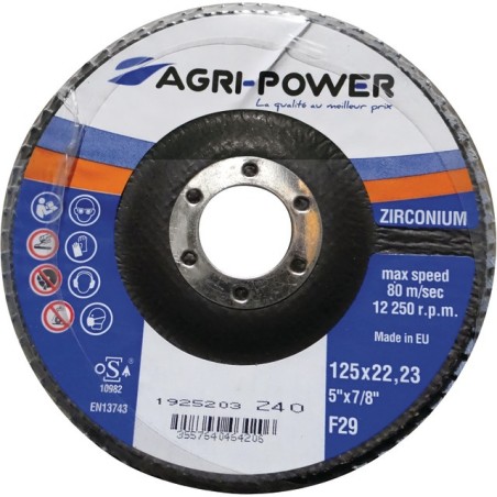 DISQUE A LAMELLES 125X1 GR40 ZIRCONIUM AGRI-POWER