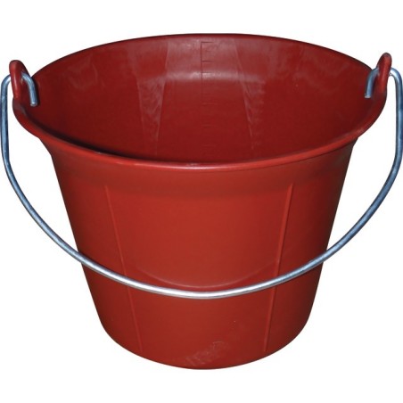 SEAU DE MAÇON PE ROUGE À OEILLETS 11 L