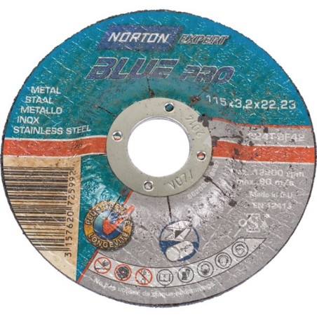 DISQUE À TRONÇONNER MÉTAL/INOX 115 X 3,2 X 22,2 MM BLUE PRO