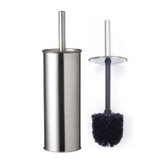 Combiné WC inox avec brosse en fibre noire