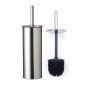 Combiné WC inox avec brosse en fibre noire