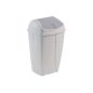 Poubelle plastique blanche à couvercle basculant 50L SWING