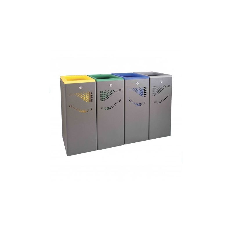 Poubelle Tri sélectif EPOXY avec bac de couleur 40L