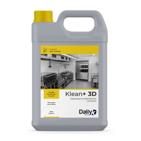Détergent dégraissant désinfect concentré KLEAN+ 3D DAILYK PREMIUM-5L