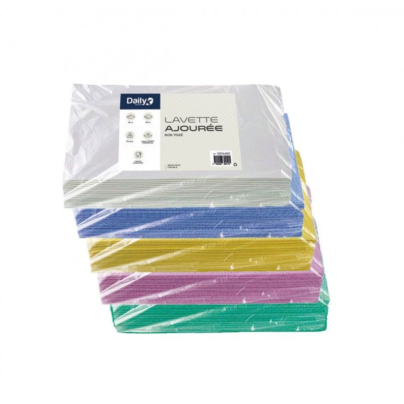 Lavettes Ajourées Daily PREMIUM - Non-tissé 35x50 cm - Haute Performance  - Sachet de 25