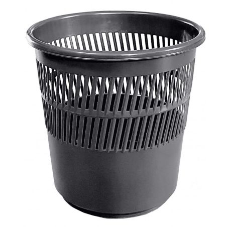 Corbeille à papier ajourée 14L - Polypropylène recyclé - Gris anthracite