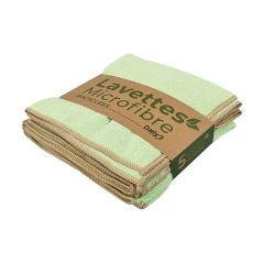 Lavette microfibre 38X38cm recyclée DAILY K GREEN- Lot de 5