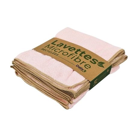 Lavettes Microfibre Recyclées Daily Green – 38 x 38 cm – Haute Performance Éco-responsable - Lot de 5