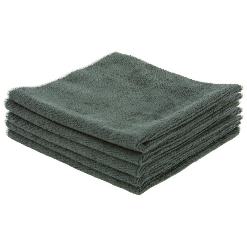Lavettes Microfibre Noires PREMIUM Multi-usages – 38 x 38 cm – Haute Densité 300 g/m² – Lot de 5